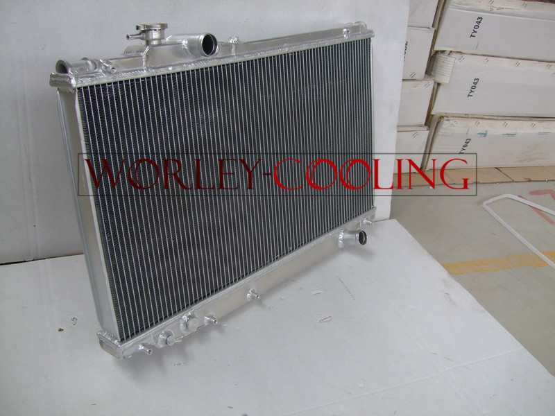 Aluminum radiator + shroud + fan for Toyota Supra JZA80 Turbo 19931998