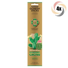 4x Packs Gonesh Extra Rich Flowering Cactus Incense Sticks | 20 Sticks Per Pack