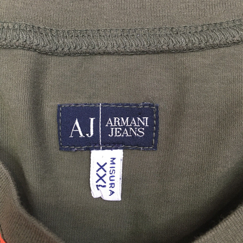 AJ ARMANI JEANS Men's sz Small/Medium Green Orange Logo Print Long Sleeve Shirt - Picture 2 of 7