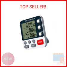 Digital Dual Kitchen Timer, 3 Channels Count UP/Down Timer, Cooking Timer, Large