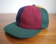 Vintage J. Crew Fitted Baseball Cap Multicolor Boiled Wool Made in USA EUC