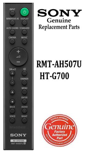 Nuovo telecomando Sony RMT-AH507U adatto soundbar HT-G700 HTG700 SA-WG700 SAWG700 - Foto 1 di 3