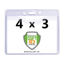 5 Pack - 4x3 Badge Card Holder 4 x 3 Horizontal - Trade Show Event Badge Holders