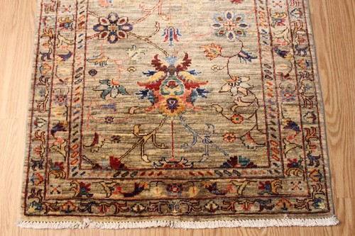 HANDMADE 2'9" X 10' HALL RUNNER JEWEL COLORS VEGETABLE DYES WOOL RUG heriz - Picture 7 of 11