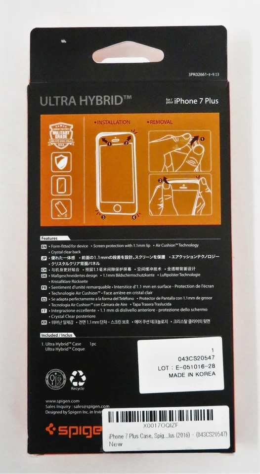 Lot of 51 NEW OEM SPIGEN Ultra Hybrid case iPhone 7 Plus & 8 Plus Crystal Clear - Image 2 of 2