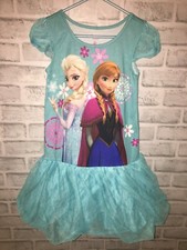 DISNEY STORE FROZEN GIRLS SIZE 5/6 5 6 PRINCESS ELSA ANNA FROZEN NIGHT GOWN PJS