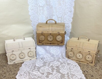 NIB UNIQUE WOODEN TRINKET JEWELRY TREASURE BOX WITH COMBO LOCK - YOUR CHOICE!