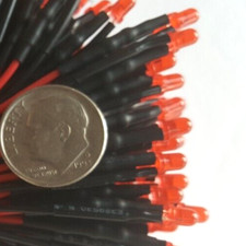 HO 1:87 TRAIN SLOT CAR 3mm LED LIGHT Bulb  Leads RED DIFFUSED 12 PC 18 VOLT