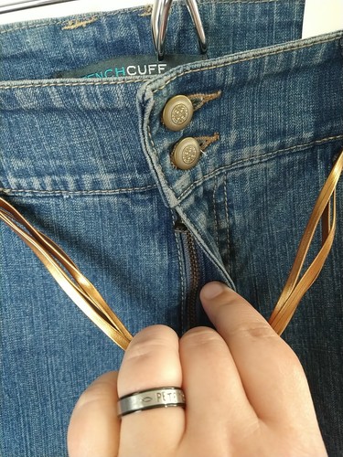 Puño Francés Mujer 12 Capri Lavado Medio Denim Recortado Capri Envejecido - Imagen 6 de 9