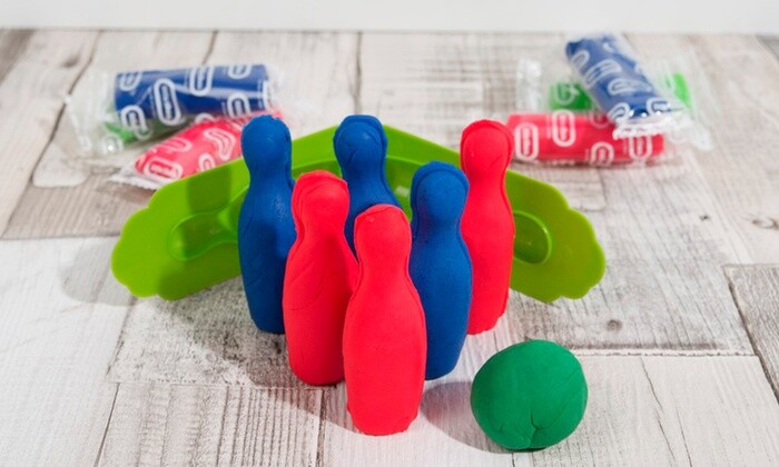 Little Tikes Bowling Pin Dough Ball and Pin Mold Set 3 Colors Modeling Dough 
