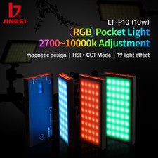 JINBEI EF-P10 RGB LED Camera Panel Light Full Color Dimmable 2700-10000K HSI CCT