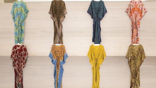 Wholesale Lot Indian Women Silk Saree Long Kaftan Dress Women Sleepwear Caftan - 第 12/13 張圖片