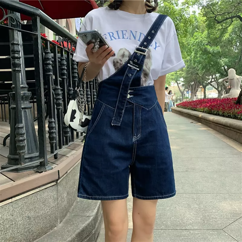 Ladies denim store short dungarees