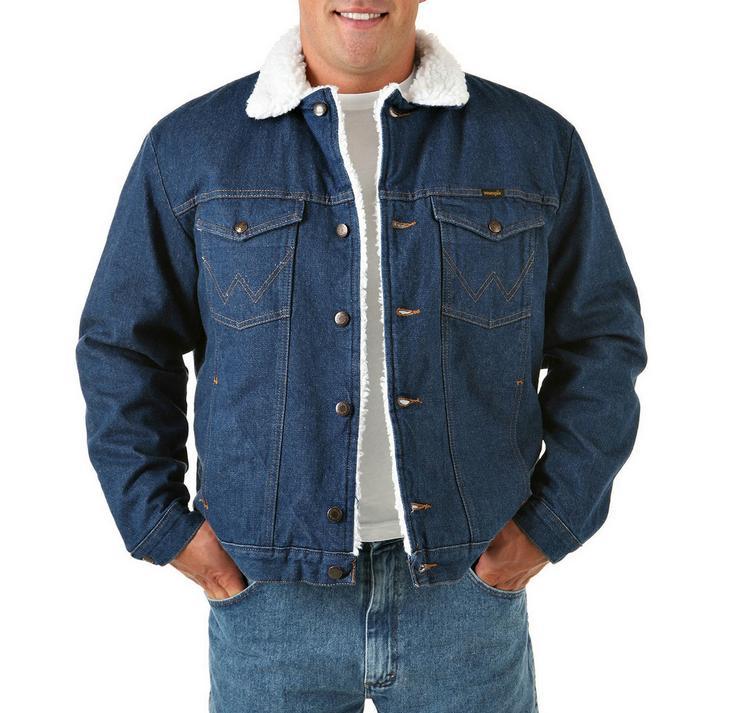 MENS Wrangler Western Sherpa Lined Denim Jacket 74255PW | eBay