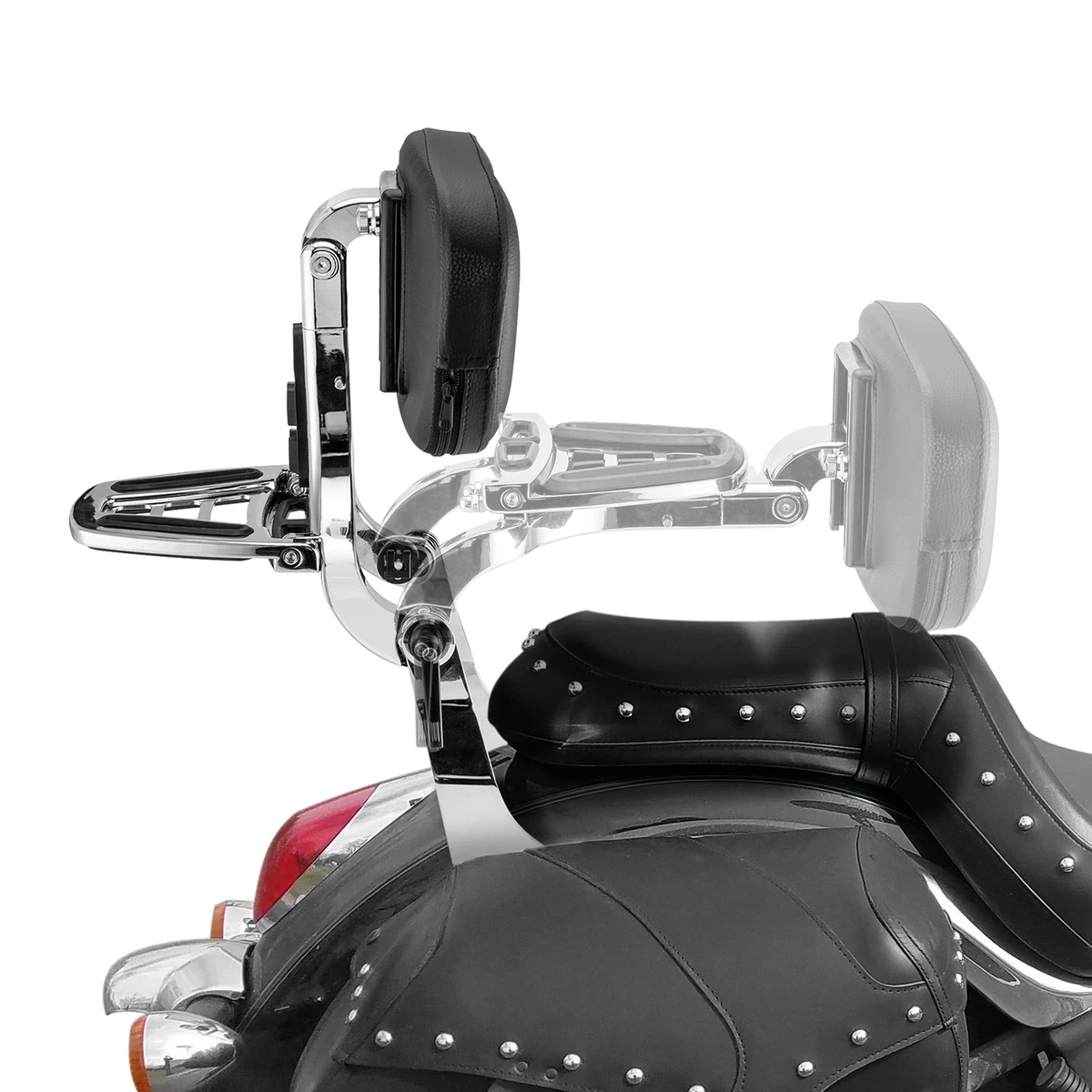 Black Sissy Bar Detachable Passenger Backrest Rear Pad