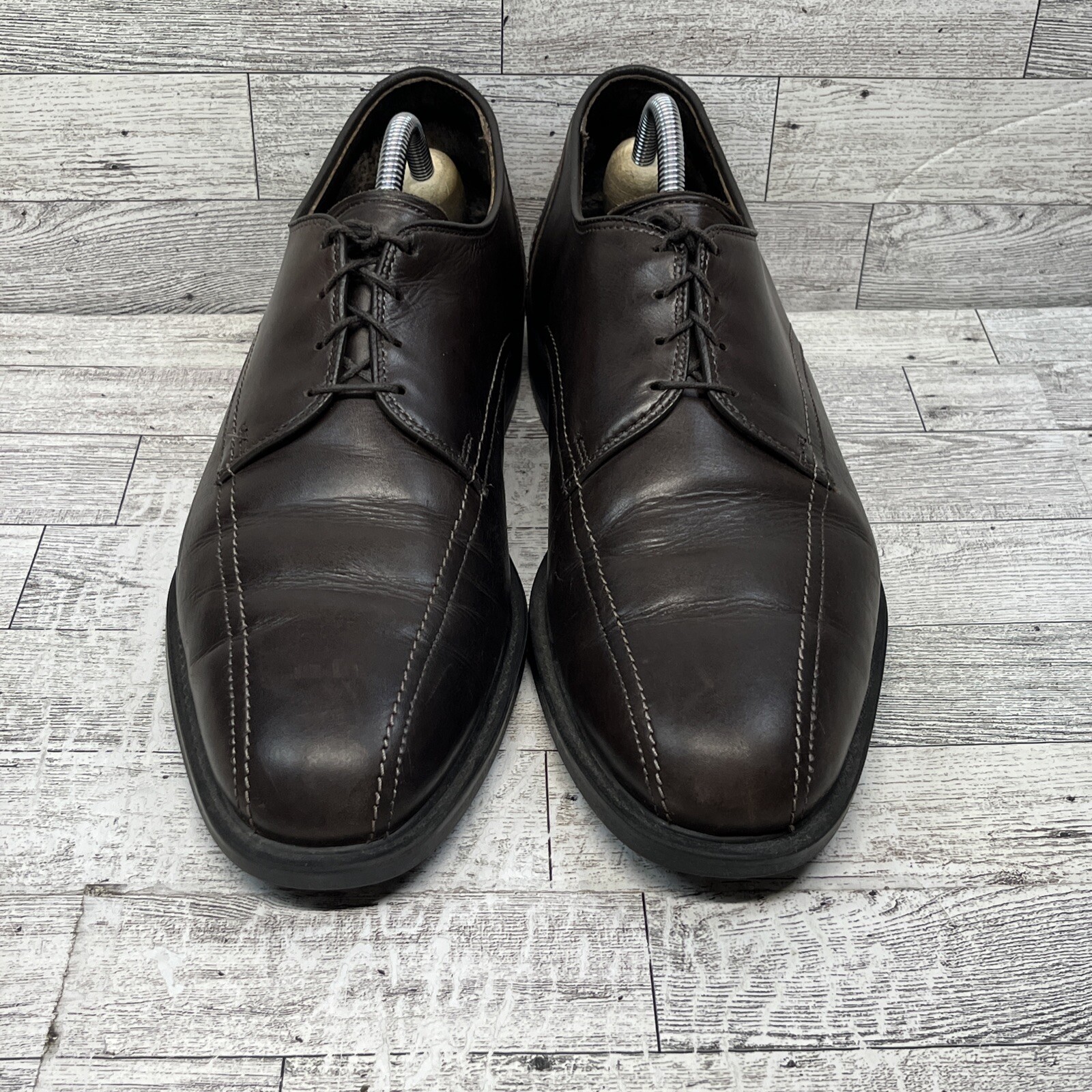 SAOLA Scarpe eleganti Oxford Allen Edmonds 5544 marroni in pelle taglia 12D