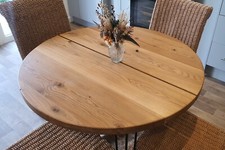 Solid Oak Round Dining Table / Rustic Solid Oak / Round Dining Table / Handmade
