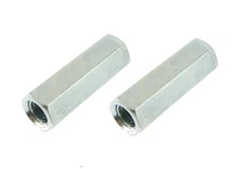 2 Pack 3/8"-16 x 1-3/4" Long Hex Coupling Nut with Zinc Plate CN-375-16-1.75-ZN