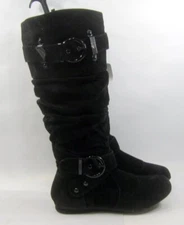 BLACK  flat Round Toe knee  Boots WOMEN Size 5.5