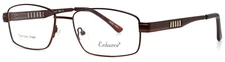 ENHANCE 3858 Brown Gold Mens Rectangle Full Rim Eyeglasses 55-17-145 B:35