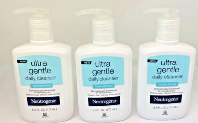3 pack Neutrogena Ultra Gentle Daily Cleanser Foaming Facial Cleanser 5.8 oz