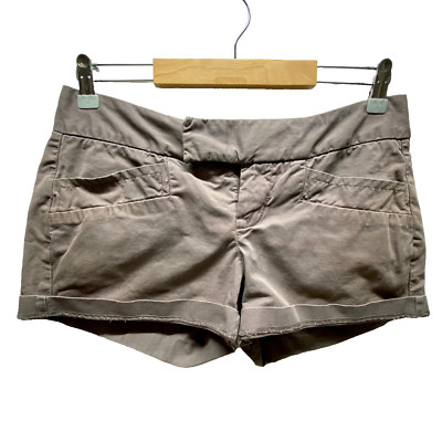 Converse One Star Chino Shorts Women's Size 4 Gray Cuffed Mid Rise Stretch GUC