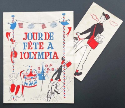 HOLIDAYS OF CELEBRATION Olympia Invitation + Program DROPY Jacques TATI AUTOGRAPH 1961