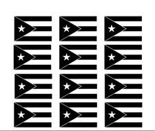 Puerto Rico Flag (12) 2" Black vinyl decal Car Window Laptop Tablet Tumbler Mug