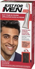 Men Hair Dye, Easy No Mix Application with Comb Applicator, Rich Black,Pack of 1