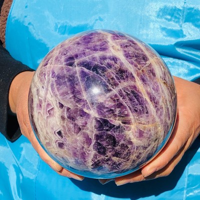 6.42LB Natural Dreamy Amethyst ball Quartz crystal Sphere Crystal Healing 2714