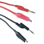 Red + Black 4mm Stackable Banana Plug to Alligator Crocodile Clip Test Lead 50cm