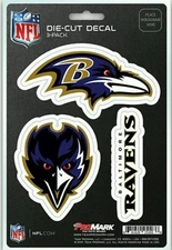 New NFL Baltimore Ravens ProMark Die-Cut Decal Stickers 3-Pack