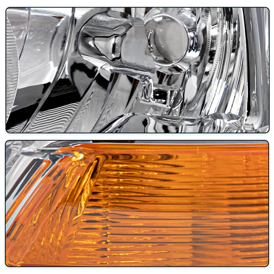 For 2009-2012 Dodge Ram 1500 2500 3500 Headlights Chrome Amber Headlamps 09-12 Foto 4 de 4