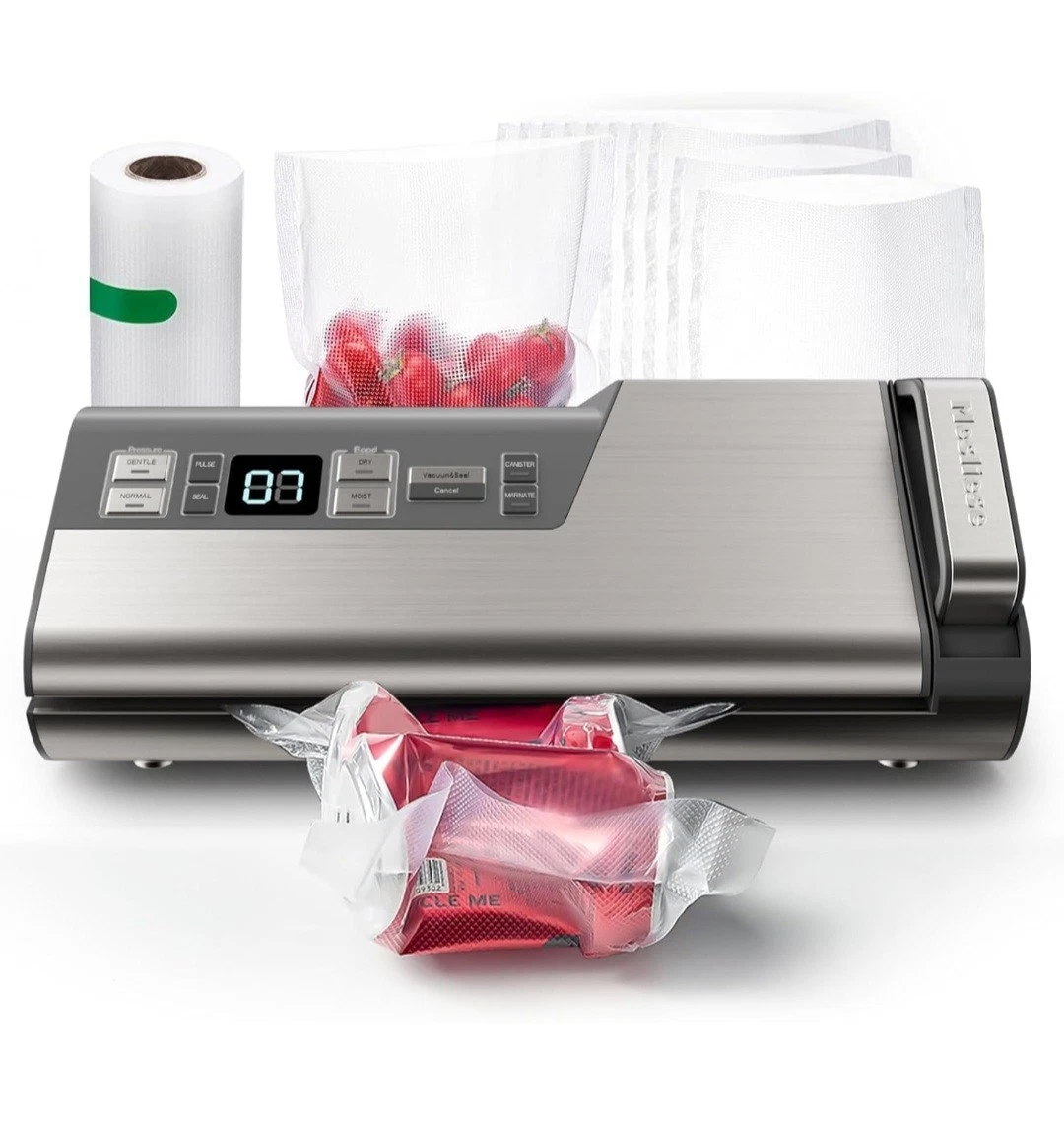 Vacuum Sealer Machine,95kPa 140W One Hand Operation Food Sealer,Double Seal Stri