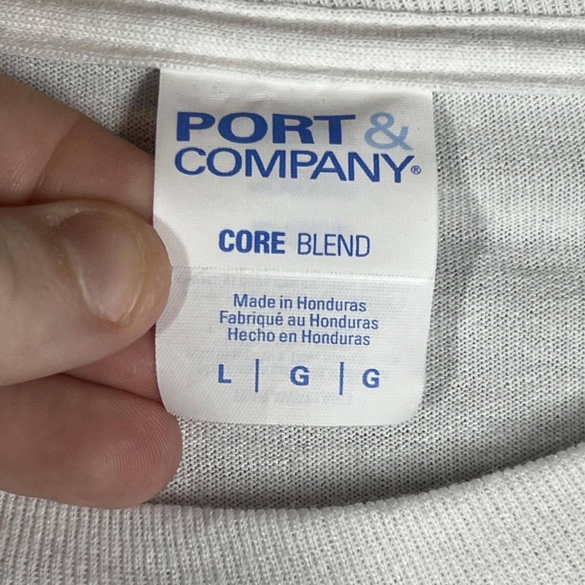 Port & Company Shirt Mens L White Edge Performance Sports Graphic Tee Core View 3