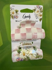 MacKenzie Childs x Goody Target 🎀 Set clip artiglio capelli medio rosa rosa check