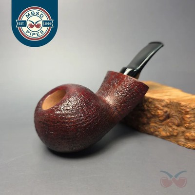 Buckeye Hand Made Contrast Sandblasted Tomato Briar Pipe, New