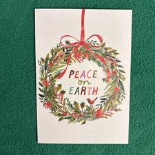 LIQUIDATING-Leanin’ Tree Christmas Greeting Card “Peace On Earth…”