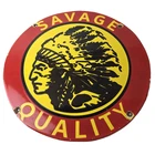 Vintage Savage Arms Sign - Quality Porcelain Service Gun Ammo Gas Oil Pump Sign