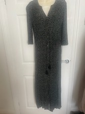 Marks & Spencer Size S Black Mix Floral Print Crinkle Maxi Dress Boho Hippy M&S