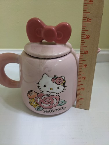 Hello Kitty Tea Pot Blue Sky Clayworks Hello Kitty Bow Flowers Teapot New 2025 - Picture 6 of 7