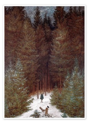 Poster Chasseur im Walde - Caspar David Friedrich