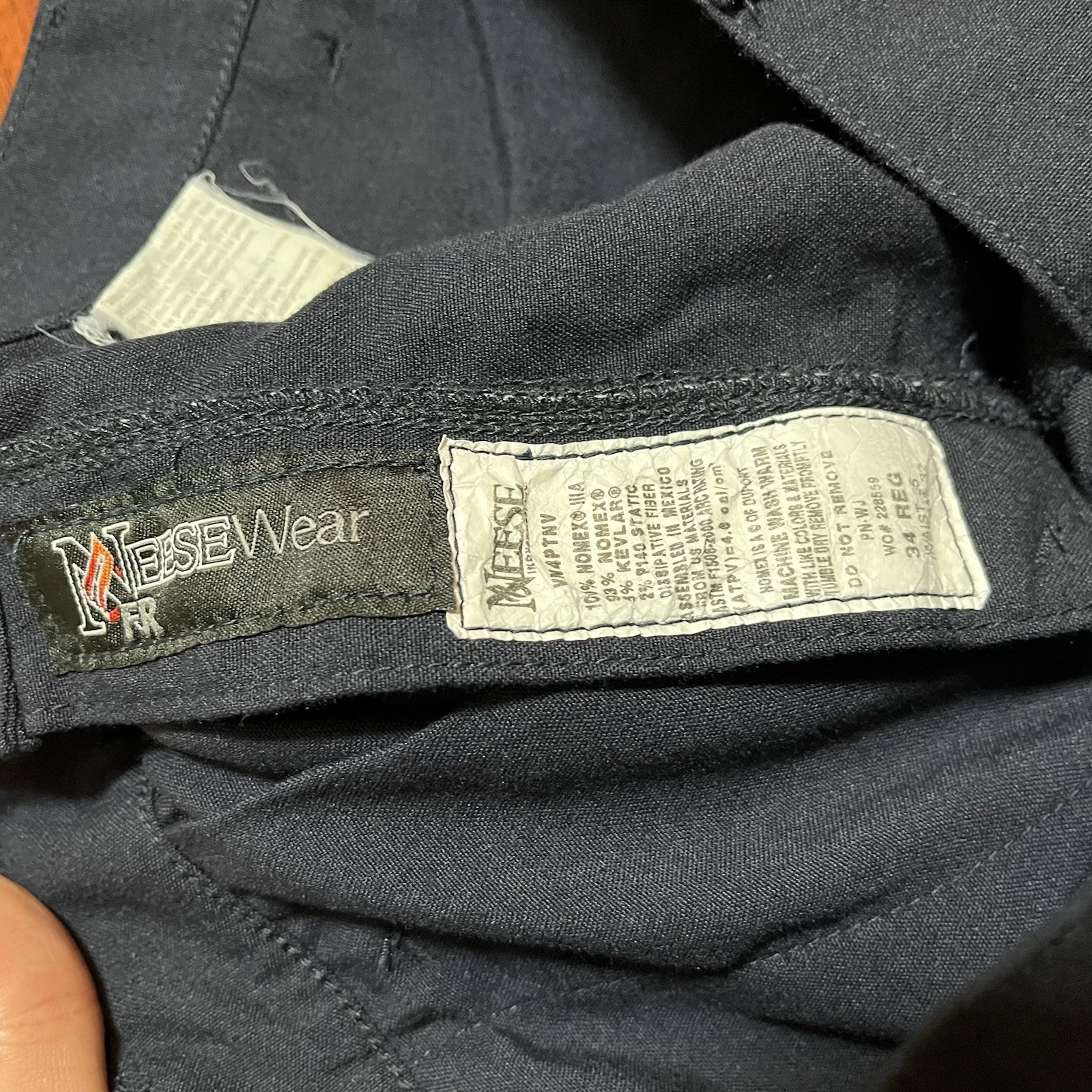 NeeseWear FR Pants Mens 34 (36x31) Navy Blue Mechanic Oil Rig Workwear Light Cat - product detail image 5