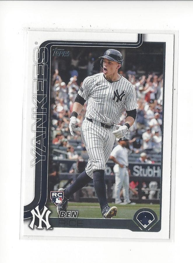 2025 Topps #337 Ben Rice RC Rookie Yankees 
