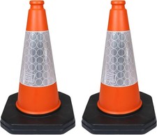 2 x 460mm 1-Piece High Traffic Cones for Street Safety - Strong and Durable... 