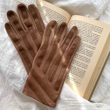 Vintage 90s Brown Tan Driving Gloves Large