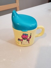 Vintage 1992 Barney And Friends Baby Silly Sippy Cup With Lid