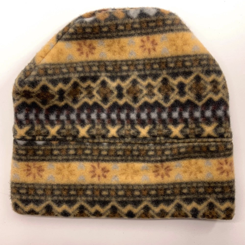 Solf Fleece Gold Pattern Winter Ski Hat
