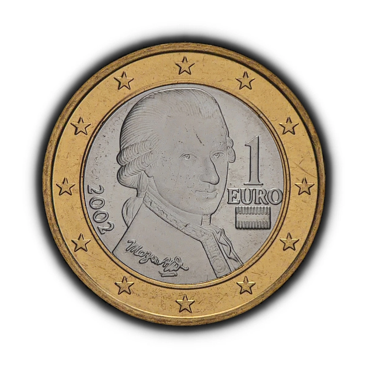 MONETA 1 EURO Austria Mozart 2002 -RARA- Circolata EUR 257,00 - FR