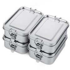 QTLCOHD 4 Pack 850ml Stainless Steel Lunch Box for Adults, 29oz Metal Bento B...